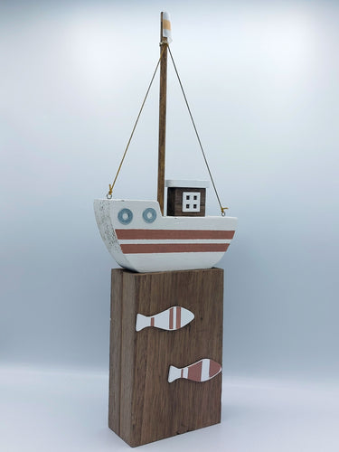 Sand & White Wooden Boat Décor