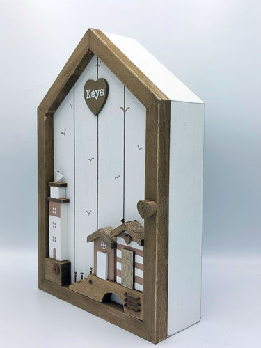 Sand & White Beach Hut Key Box
