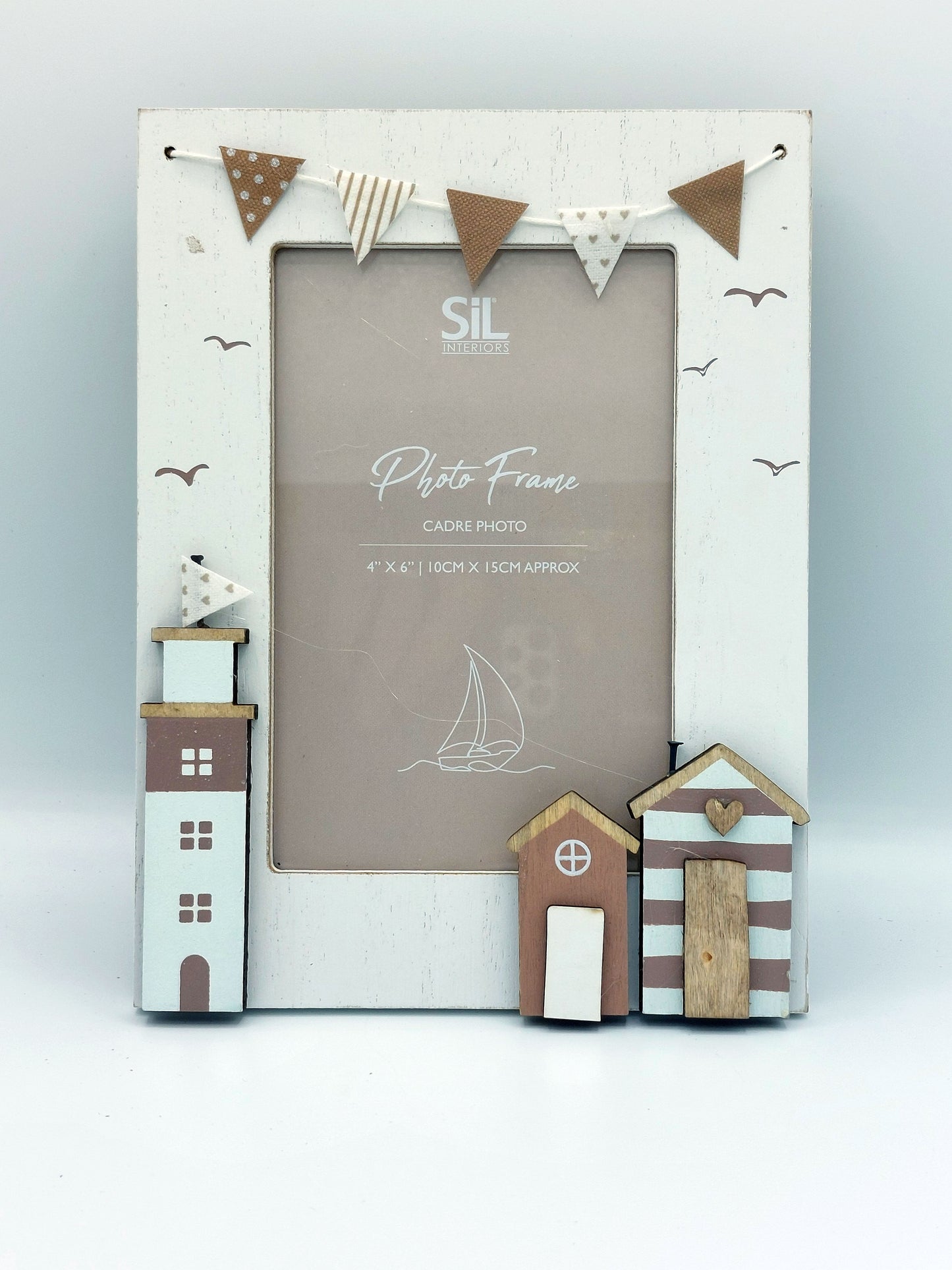 Lighthouse and Beach Hut Photo Frame