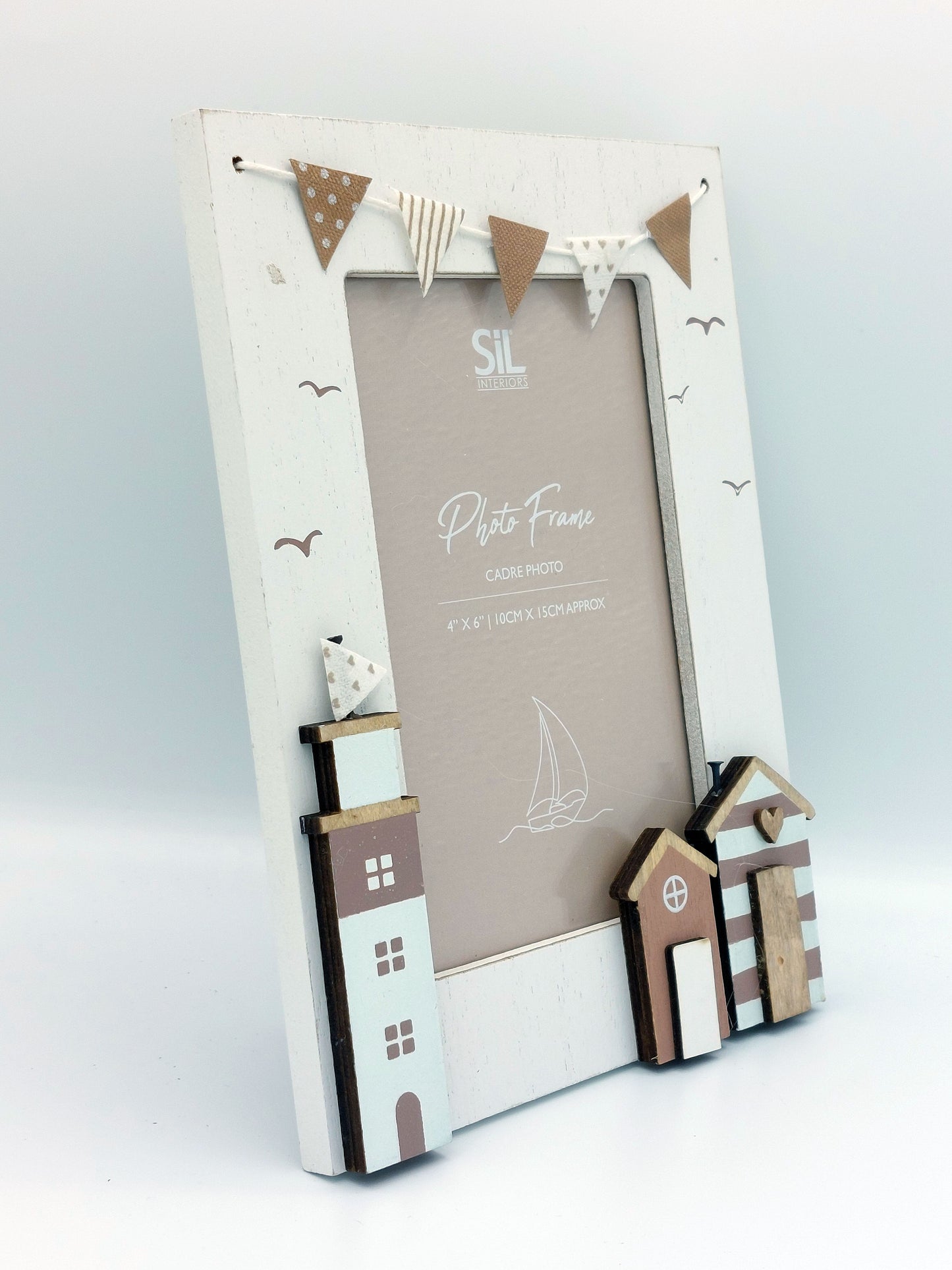 Lighthouse and Beach Hut Photo Frame