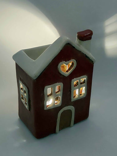 Red Ceramic House Wax/Oil Burner