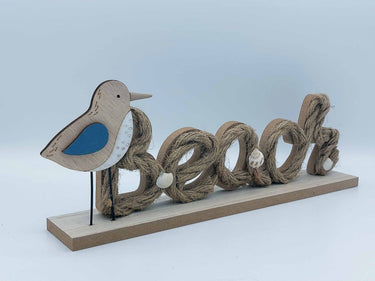 Free Standing Beach Sign "Rope, Shells & Gull"