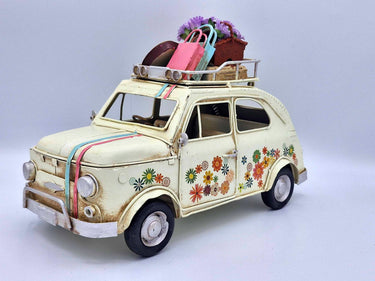 Retro Tin Model Car "Flower Power"