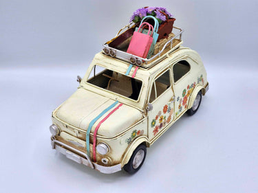 Retro Tin Model Car "Flower Power"