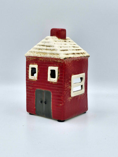 Red Ceramic Tealight House