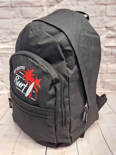 Black Backpack/Rucksack With Surf & Palm Logo