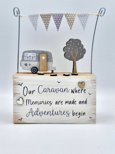Freestanding Wooden Caravan Ornament