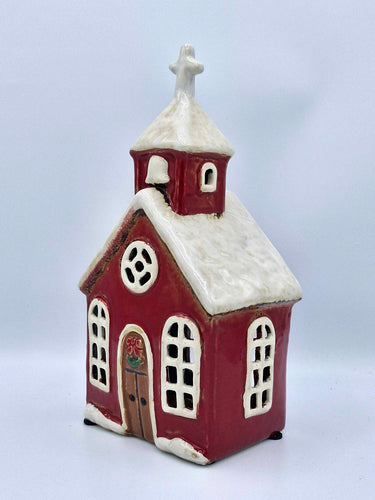 Snowy Christmas Church/Chapel Tealight