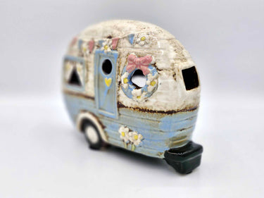 Ceramic Caravan Tea-Light In Pale Blue