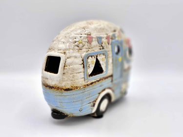 Ceramic Caravan Tea-Light In Pale Blue