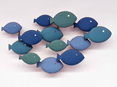 Fish Wall Art In Blue & Green Metal