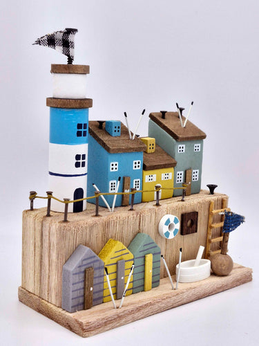 Wooden Seaside Village Scene