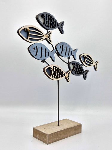 School Fish Wooden Ornament