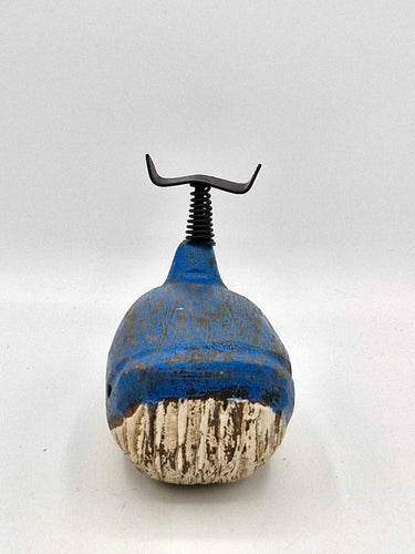 Little Blue Wooden Whale Ornament