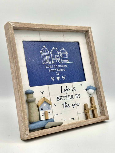 Coastal Beach Hut Photo Frame 'Life is Better by The Sea'
