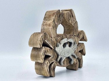 Wood & Metal Crab Rustic Ornament