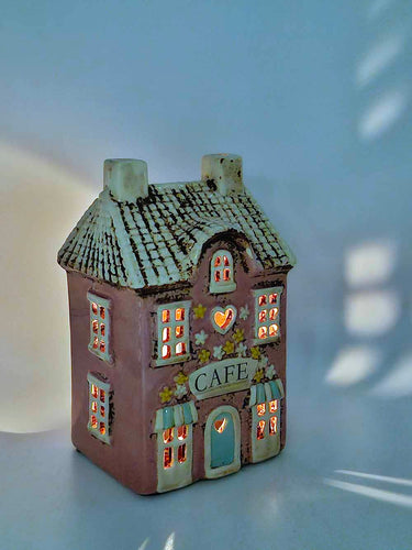 Pink Café Ceramic Tea Light Holder