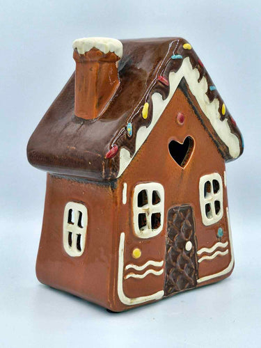 Ceramic Gingerbread Tea Light House