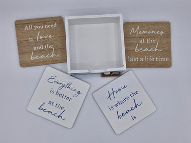 Beach Coasters in Holder Set of 4