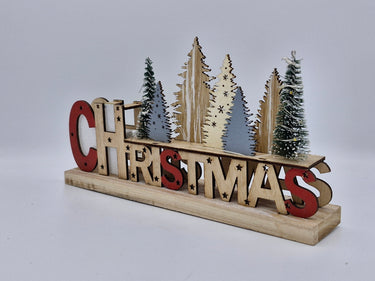 "Christmas" LED Wooden Festive Forrest Scene