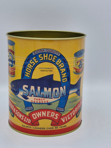Set of 2 Salmon Tin Storage Pots