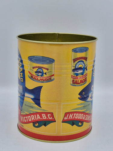 Set of 2 Salmon Tin Storage Pots