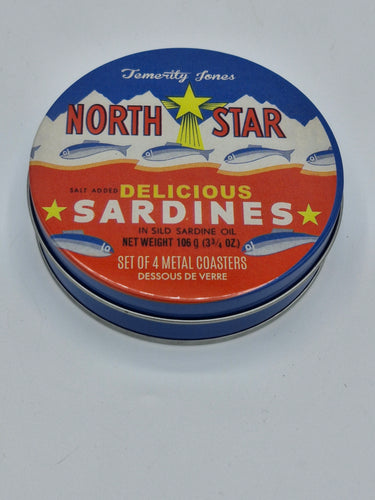 Metal retro Fish Tin Coasters In A Metal Storage Tin