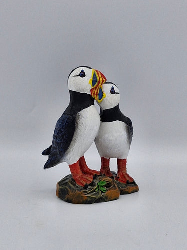 Resin Puffin Pair Nuzzling