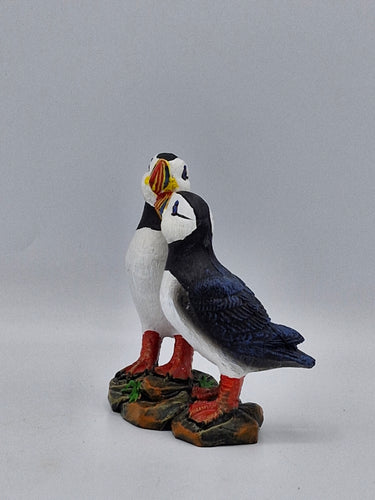 Resin Puffin Pair Nuzzling