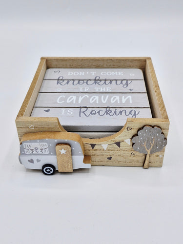 Wooden Caravan Coaster Set With Display Box