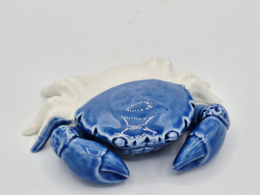 Ceramic Crab Blue & White Large