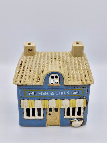 Ceramic Fish and Chips Tealight Holder