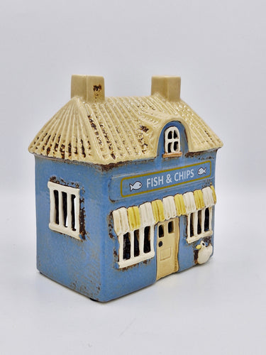 Ceramic Fish and Chips Tealight Holder