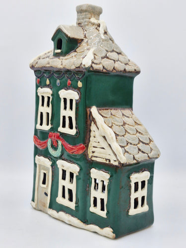 Large Dark Green Tealight Christmas House