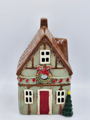 Green Ceramic Christmas Tealight