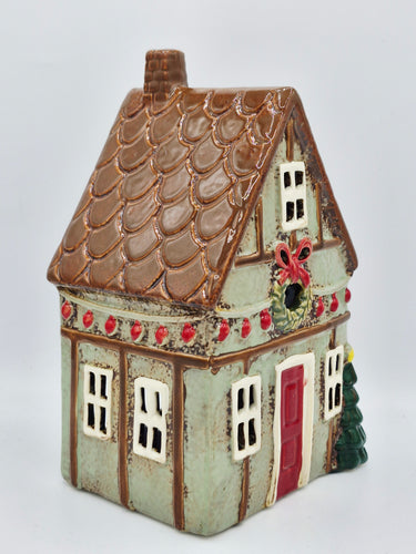 Green Ceramic Christmas Tealight