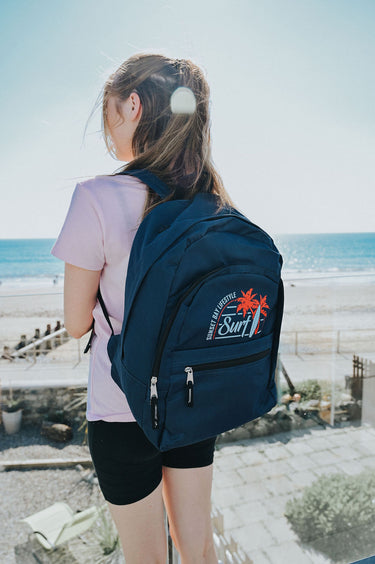 Navy Backpack/Rucksack With Surf & Palm Logo