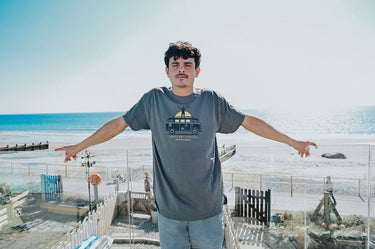 Men's Grey Cotton T-Shirt "Home Is Where I Park My Campervan"