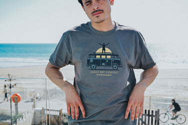 Men's Grey Cotton T-Shirt "Home Is Where I Park My Campervan"