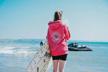 Ladies Pink Hoody "Surf & Sun Barmouth"