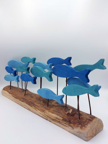 Shoal Of Fish Ornament "Blue & Green Driftwood"