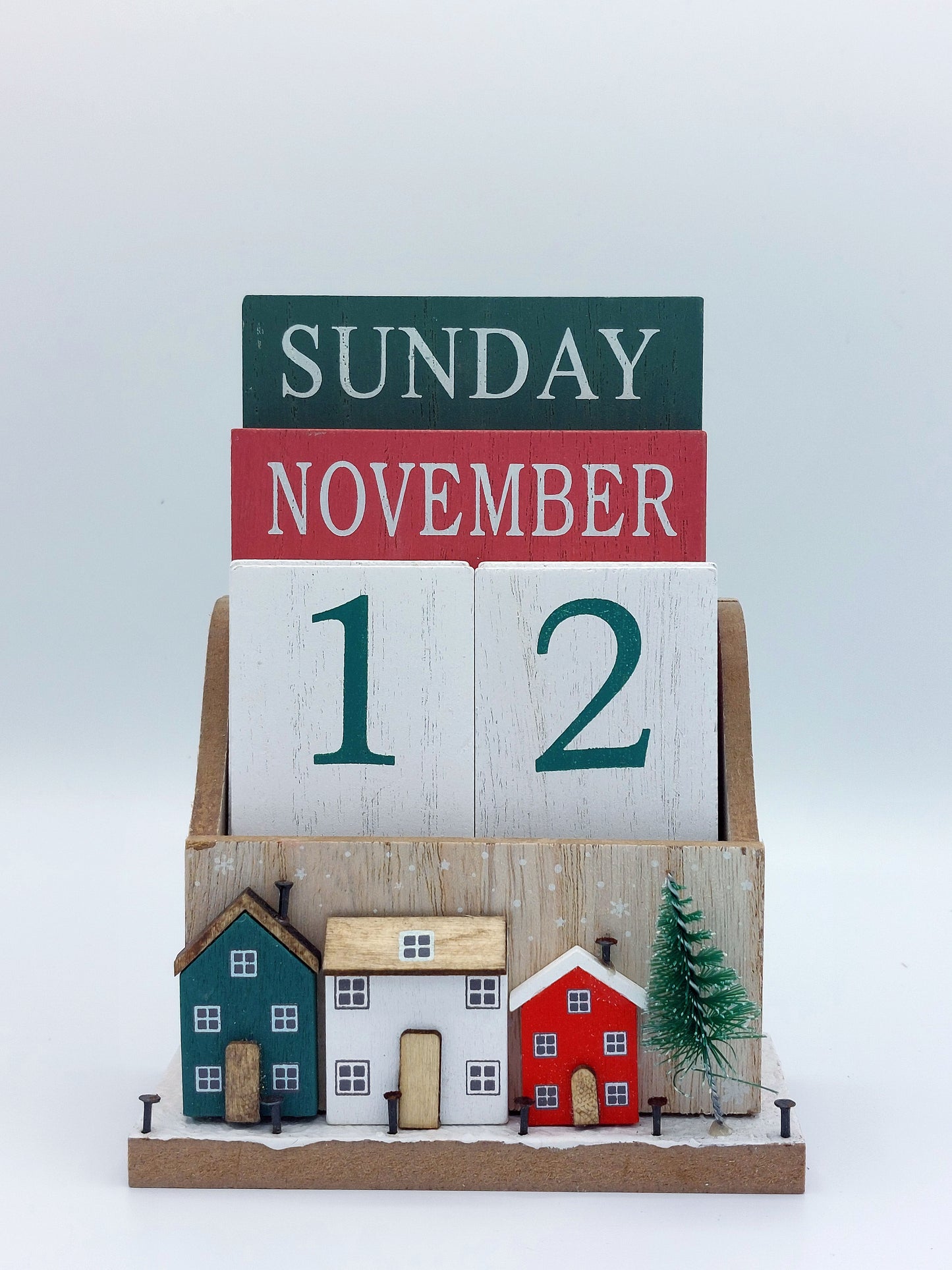 Christmas Perpetual Wooden Retro Calendar