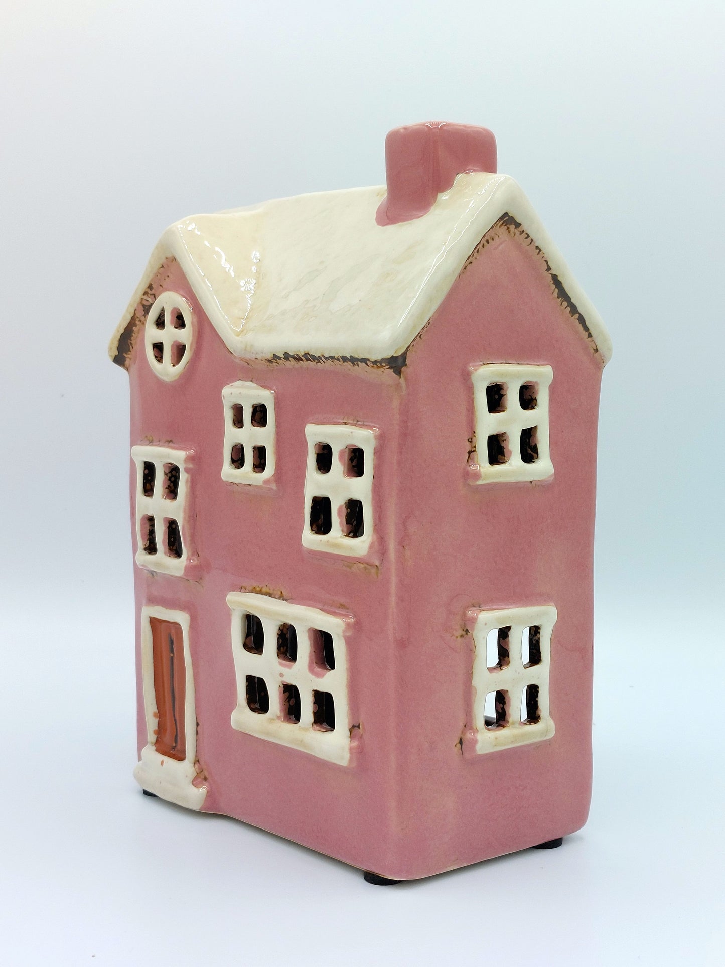 Pink Ceramic Tea Light House