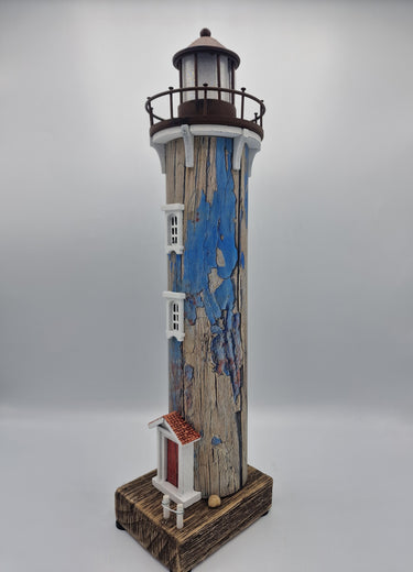 Rustic Wood & Metal LED Lighthouse