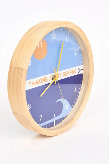 "Thinking About Surfing" Wall Clock