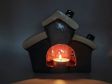 Ceramic Tealight Cottage Trio