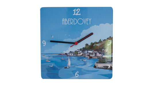 Aberdovey Wall Hung 'Retro Print' Battery Clock