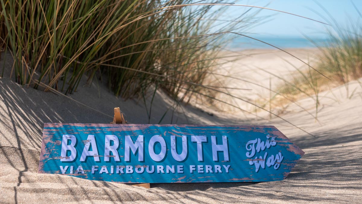 Barmouth Via Fairbourne Ferry Wooden Sign