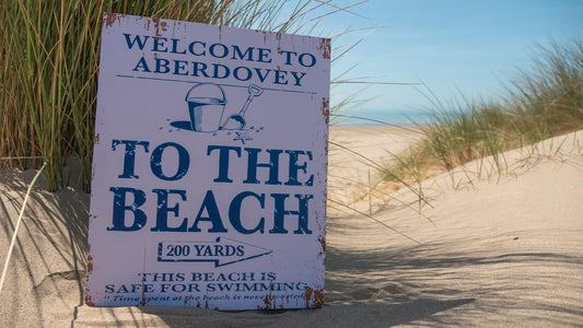 Aberdovey To the Beach Wooden Sign