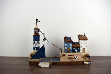 Wooden Lighthouse & Harbour Décor